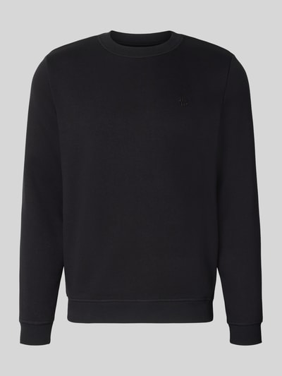 Produktfoto, Sweatshirt aus Baumwoll-Mix von MCNEAL in Schwarz mit Rundhalsausschnitt, gerippten Abschlüssen und Label-Stitching, lockere Passform