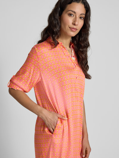 Smith and Soul Knielanges Hemdblusenkleid mit 3/4-Arm Apricot 3