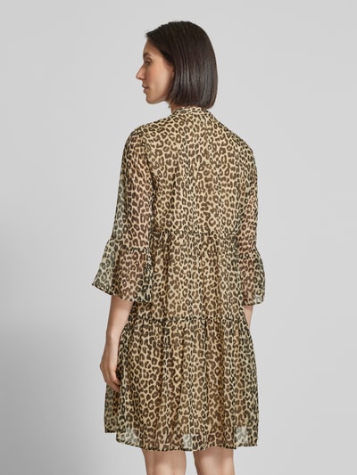 VERO MODA Tailliertes Minikleid mit semitransparenten Ärmeln Modell 'SMILLA' Mittelbraun 5