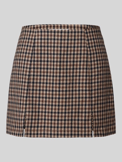 ONLY Nauwsluitende mini-rok met viscosemodel model 'VIOLETTA' Middenbruin - 2