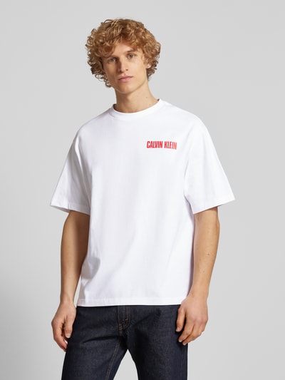 Calvin Klein Jeans Oversized T-Shirt mit Label-Print Weiss 4