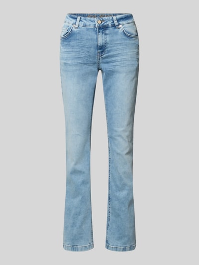 Produktfoto, Jeans mit Eingrifftaschen Modell 'Ashley Imera' von MOS MOSH im hellblauen Used-Look, Baumwoll-Mix mit Stretch-Anteil, Slim-Fit