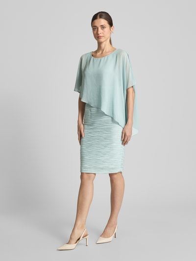 Swing Cocktailkleid mit asymmetrischem Cape Mint 1