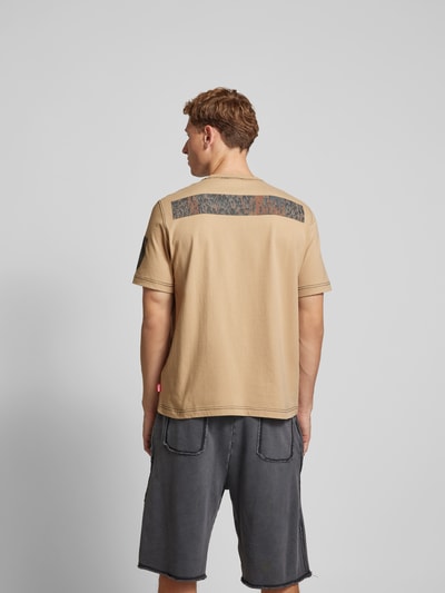 Diesel T-Shirt aus reiner Baumwolle Camel 5