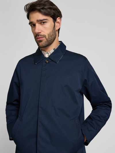 Barbour Lange jas met strookzakken, model 'Rokig' Marineblauw - 3