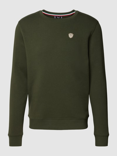 19V69 Italia Sweatshirt mit Label-Detail Modell 'Nico' Oliv 2