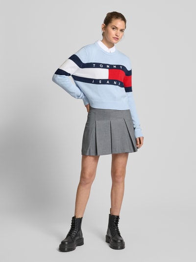 Tommy Jeans Gebreide pullover met logodetail, model 'CENTER FLAG' Blauw - 1