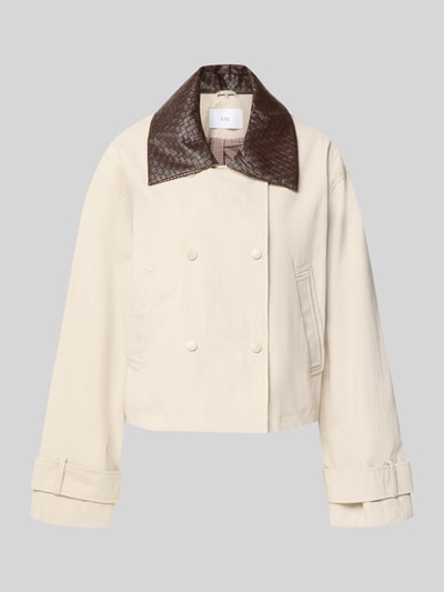 Produktfoto, Jacke mit Ärmelriegeln Modell 'AVANTI' von YAS, bawełniany miks, krój regular fit, dwurzędowa, kołnierz wykładany, kieszenie wpuszczane, szerokość w rozmiarze 36: 54 cm, długość pleców w rozmiarze 36: 57 cm, szerokość klatki piersiowej w rozmiarze 36: 58 cm, długość rękawa w rozmiarze 36: 57 cm