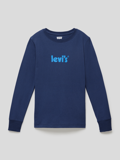 Levi’s® Kids Bluzka z długim rękawem i nadrukiem z logo, model „POSTER” Granatowy 1