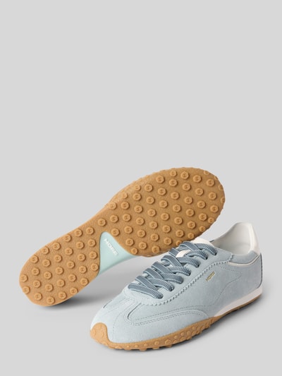Produktfoto, Sneaker aus echtem Leder Modell 'BRIDGE' von HOFF, Damen Sneaker, hellblau, abgerundete Form, strukturierte Sohle, Label-Print