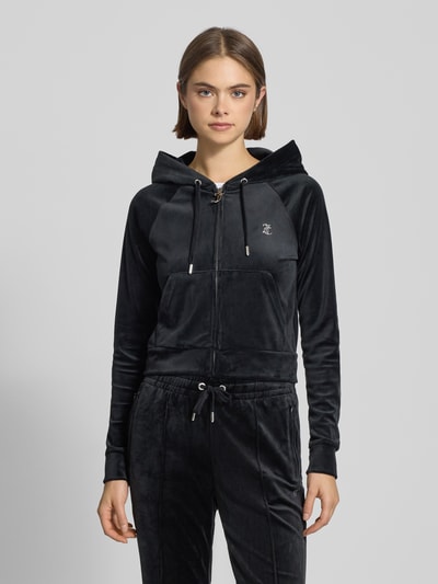 Juicy Couture Bluza rozpinana z obszyciem kamieniami stras model ‘MADISON’ Czarny 4