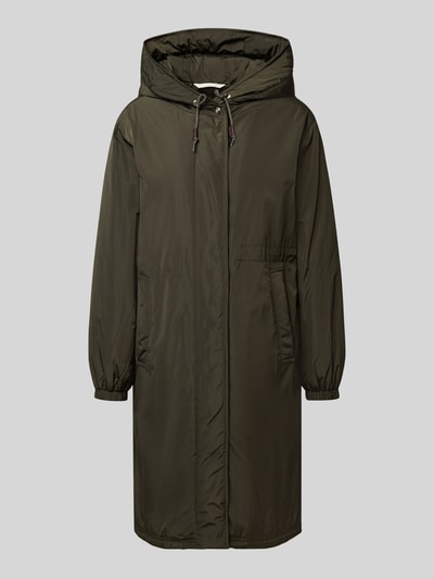 Productfoto, olijfgroene regular fit parka met capuchonkraag van Marc O'Polo Dames, glad oppervlak, rechte vorm