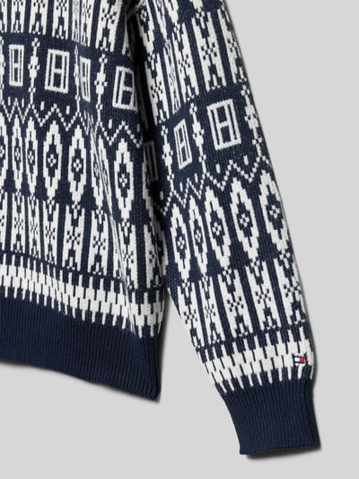 Tommy Hilfiger Teens Regular Fit Strickpullover aus Baumwoll-Mix Modell 'FAIRISLE' Graphit 2