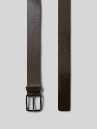 BOSS Leren riem met doornsluiting, model 'GERIK' Donkerbruin - 3