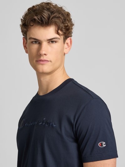 Champion T-Shirt mit Label-Stitching mit Rundhalsausschnitt Marine 3