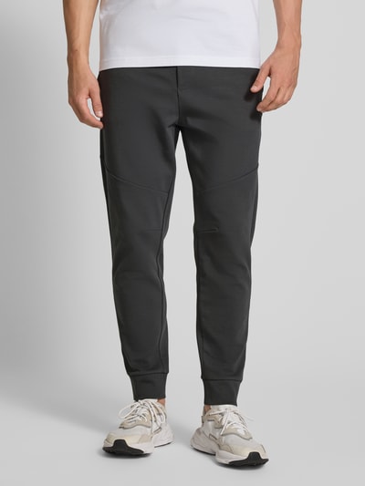 BOSS Green Regular fit joggingbroek van katoenmix  Donkergrijs - 4