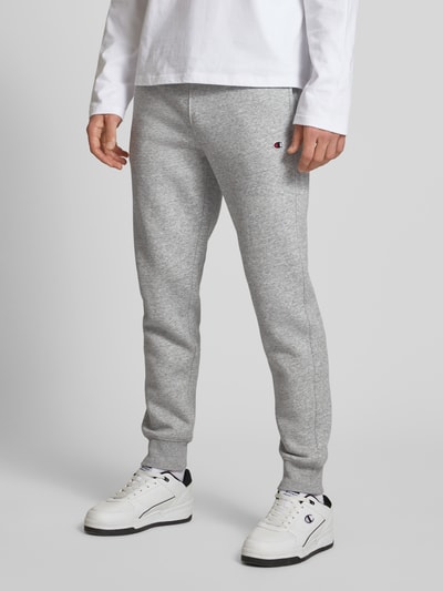 CHAMPION Regular fit sweatpants met logostitching Middengrijs gemêleerd - 4