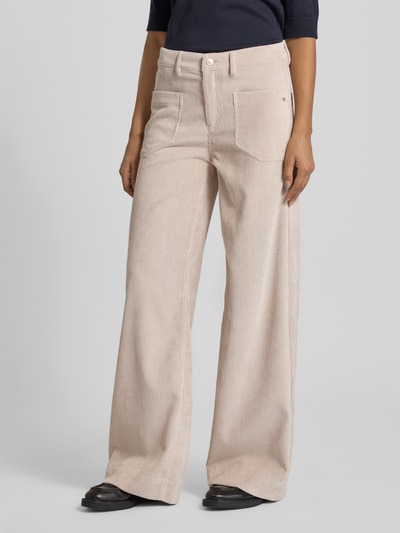 Raffaello Rossi Wide Leg Cordhose mit aufgesetzten Eingrifftaschen Modell 'MIRU' Beige 4