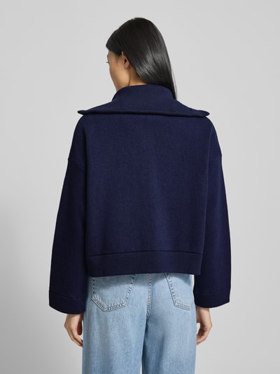 Armedangels Oversized lange jas met wol, model 'JOANIAAS' Marineblauw - 5