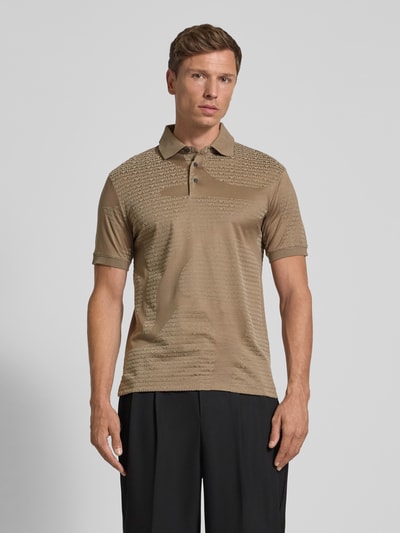 Emporio Armani Poloshirt mit kurzer Knopfleiste Taupe 4