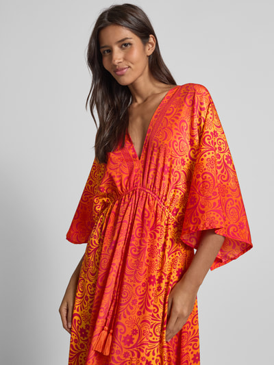 Apricot Maxikleid mit Tunnelzug im Taillenbereich Orange 3