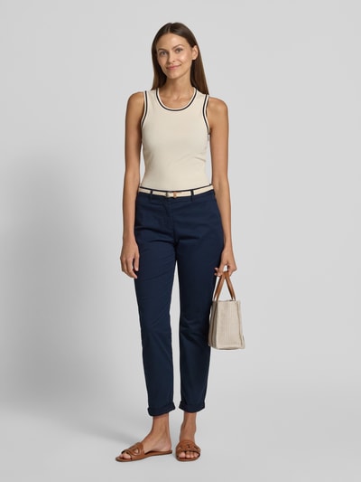 Tom Tailor Slim Fit Chino mit Gürtel Dunkelblau 1