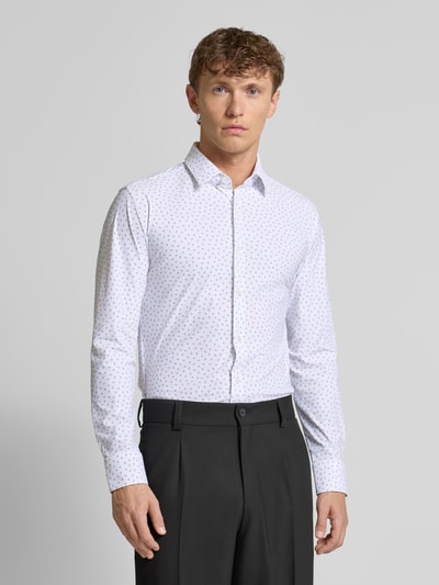 BOSS Slim fit zakelijk overhemd met elastisch performancemateriaal, model 'HANK' Bleu - 4