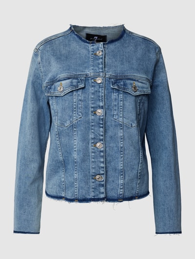 7 For All Mankind Jeansjacke mit ausgefranstem Saum Modell 'Koko' Blau 1