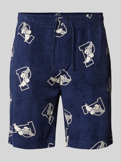 Polo Ralph Lauren Regular Fit Shorts mit Label-Prints Modell 'TERRY' Marine 1