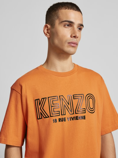 Kenzo T-Shirt mit Label-Print Senf 3