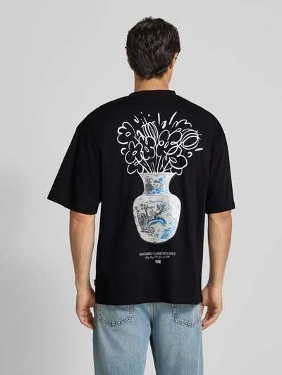 WOODBIRD T-Shirt mit Label-Print Black 4
