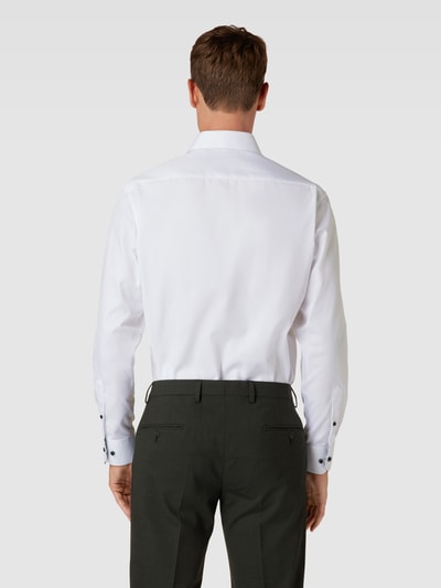 Eterna Regular fit zakelijk overhemd van puur katoen met knoopsluiting Wit - 5