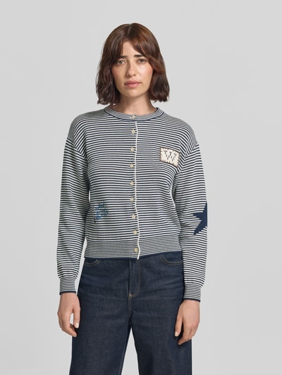 Weekend Max Mara Regular Fit Strickjacke aus Baumwoll-Mix Modell 'TEIERA' Dunkelblau 4