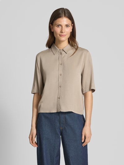 Jake*s Studio Woman Regular Fit Hemdbluse mit 1/2-Arm Taupe 4