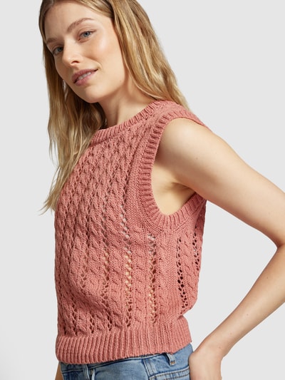 Mango Stricktop mit Lochmuster Modell 'YUDI' Rose 3