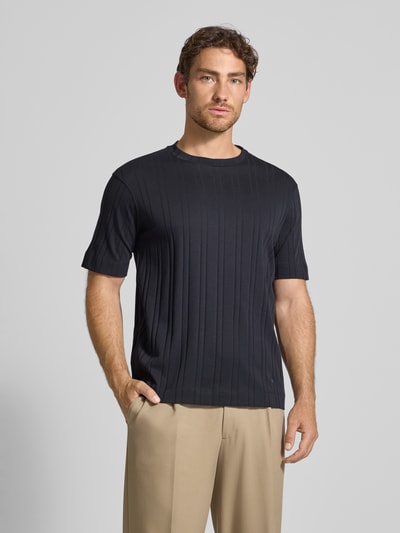 Emporio Armani T-Shirt mit Logo-Stitching und Rundhalsausschnitt Marine 4