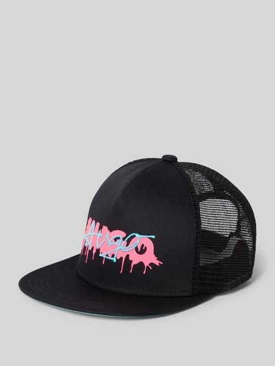 HUGO Trucker-pet met labelstitching, model 'Kody' Zwart - 1