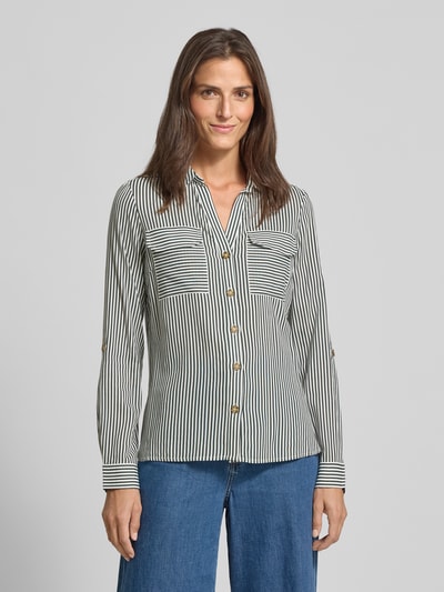 Vero Moda Regular Fit Hemdbluse aus reiner Viskose Modell 'BUMPY' Dunkelgruen 4