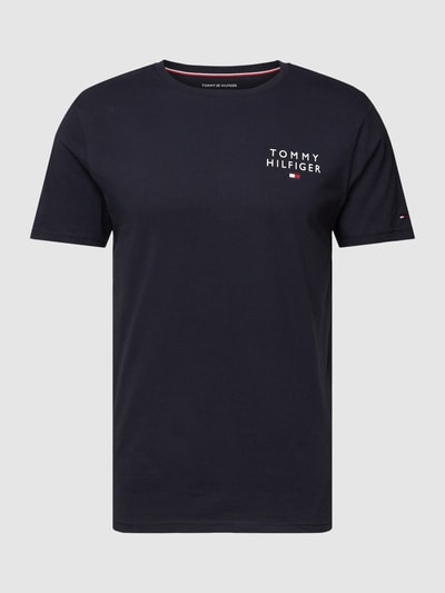 Tommy Hilfiger T-shirt met logostitching Donkerblauw - 2