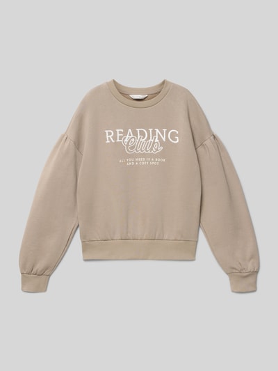 Mango Relaxed Fit Sweatshirt mit Rundhalsausschnitt Hellbraun 1