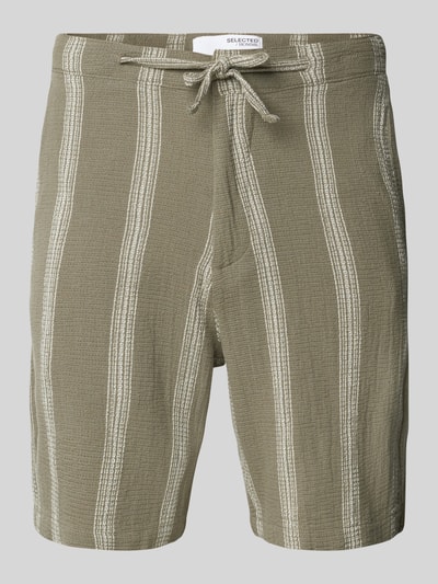 SELECTED HOMME Regular fit bermuda met structuurmotief, model 'BRODY' Olijfgroen - 2