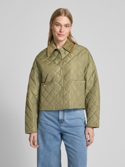 Marc O'Polo Boxy Fit Steppjacke mit Cord-Kragen Khaki 4