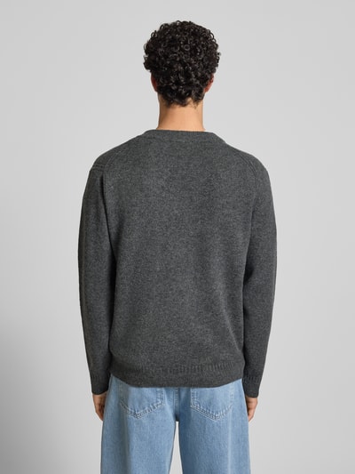 Only & Sons Relaxed Fit Strickpullover mit V-Ausschnitt Modell 'MOVE' Anthrazit 5