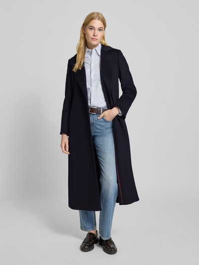 MAX&Co. Regular fit lange wollen jas met reverskraag, model 'LONGRUN' Marineblauw - 1