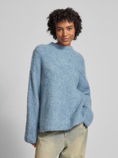 Pieces Loose fit gebreide pullover met scheerwol, model 'AMALA' Bleu - 4