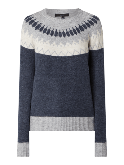 Vero Moda Noorse trui met wol, model 'Simone' Marineblauw - 2