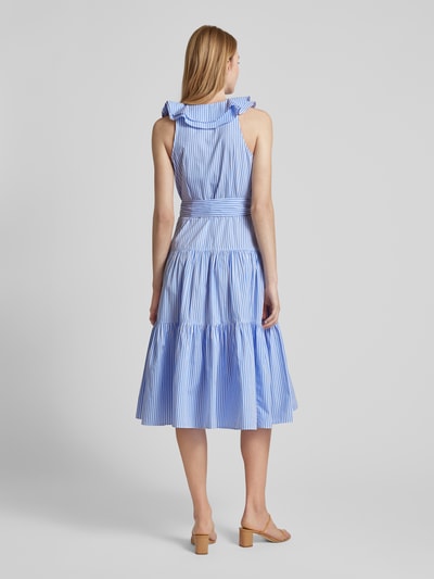 Lauren Ralph Lauren Midi-jurk met volants, model 'TABRAELIN' Koningsblauw - 5