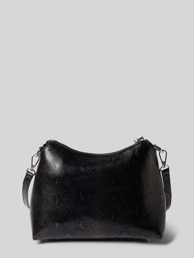Produktfoto, Crossbody Bag mit Label-Detail Modell 'LILLEBY' von Seidenfelt in Schwarz mit abnehmbarem Schulterriemen, Reißverschluss-Hauptfach, Innenfach mit Reißverschluss, Maße 25 x 19 x 10 cm, Länge Schulterriemen 107 cm, glatte und strukturierte Oberfläche
