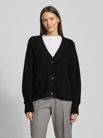 Tom Tailor Denim Regular fit gebreid jack van katoenmix Zwart - 4