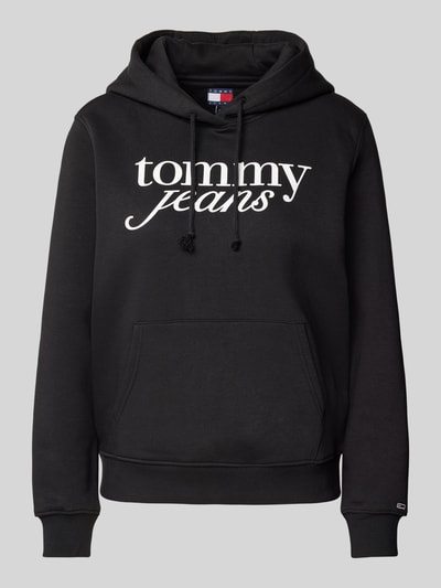 Tommy Jeans Regular fit hoodie met labelprint Zwart - 1